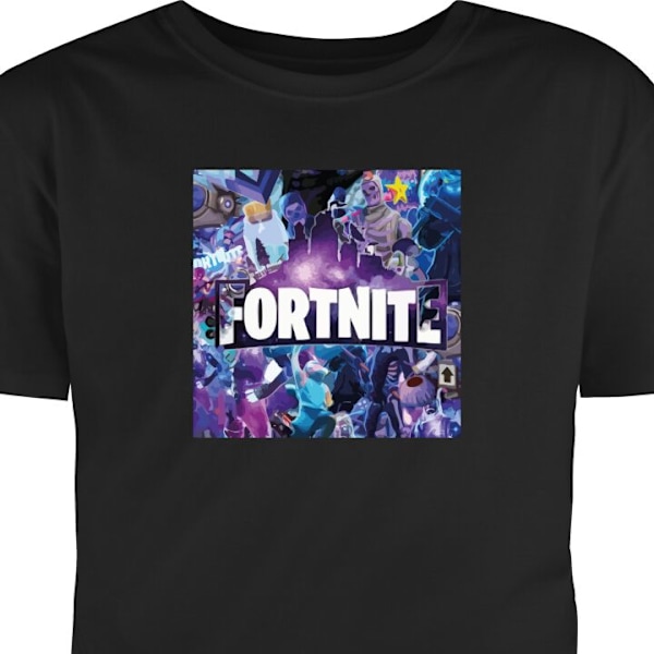 T-paita Aikuisille | Klassinen Aikuisten T-paita Fortnite musta XL