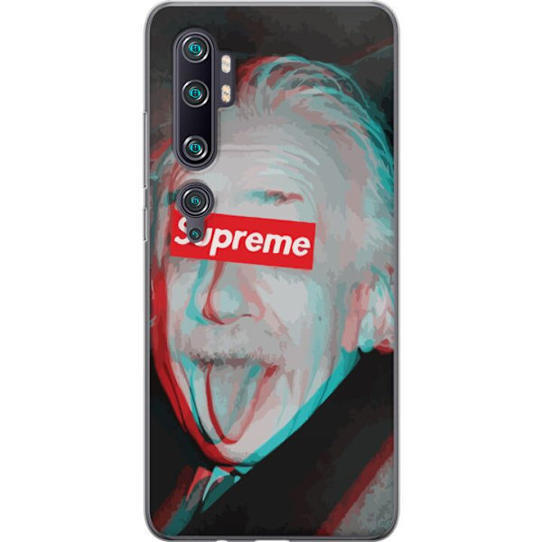 Xiaomi Mi Note 10 Pro Gennemsigtig cover Supreme Albert Einstein 3D Motiv Streetwear Design Populær Videnskab Ikonisk Grafisk Urban Kunst
