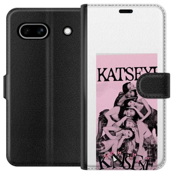 Kompatibel Tegnebogsetui til Google Pixel 7a kattøje pink