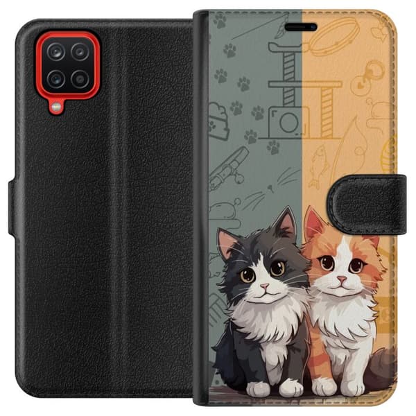 Kompatibel Tegnebogsetui til Samsung Galaxy A12 Katte