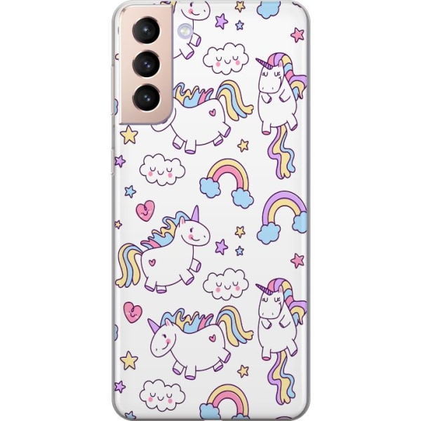 Samsung Galaxy S21 Gennemsigtig cover Unicorn Mønster