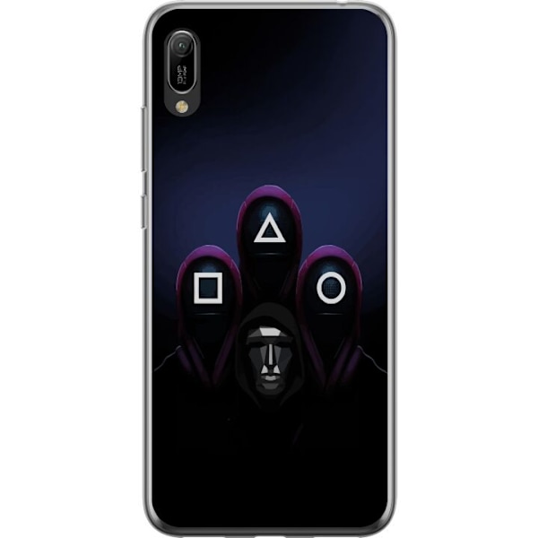 Huawei Y6 Pro (2019) Genomskinligt Skal Squid Game 2 - Huvuden