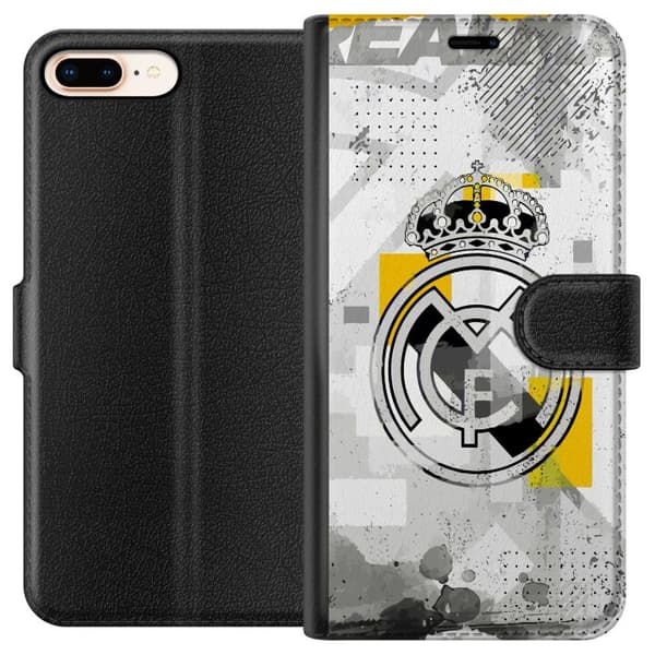 Kompatibel Tegnebogsetui til Apple iPhone 8 Plus Real Madrid