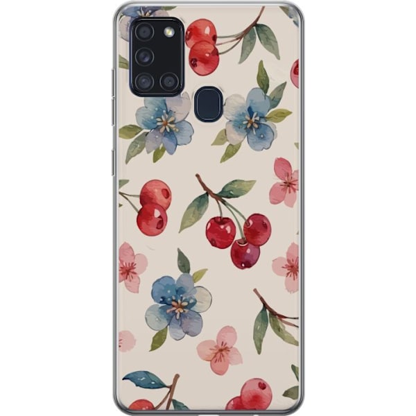 Samsung Galaxy A21s Genomskinligt Skal Bär & Blommor – mön