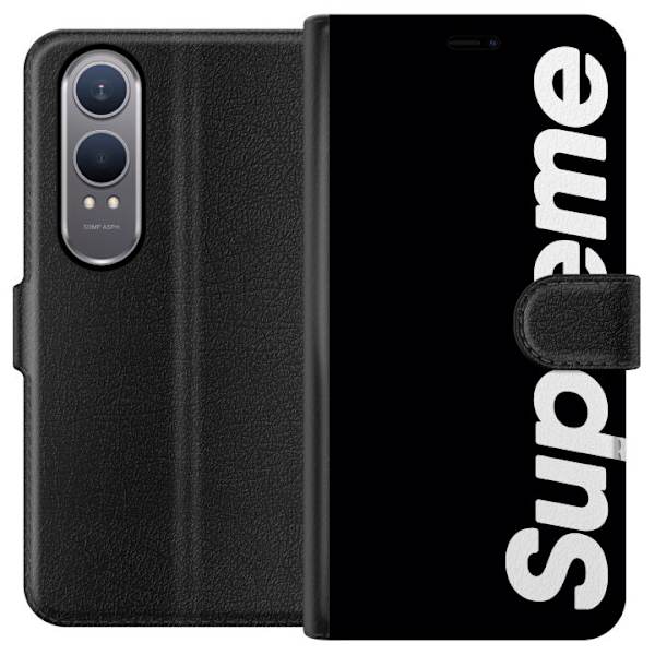 OnePlus Nord CE4 Lite Plånboksfodral Supreme Svart Vit Streetwear Design Klassisk Modeikon Trend Urban Stil Grafiskt Motiv Populär