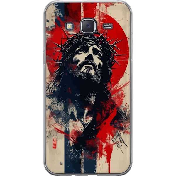 Samsung Galaxy J5 Läpinäkyvä kuori Jeesus ristillä - kristillinen aihe vahvalla symboliikalla uskosta ja toivosta