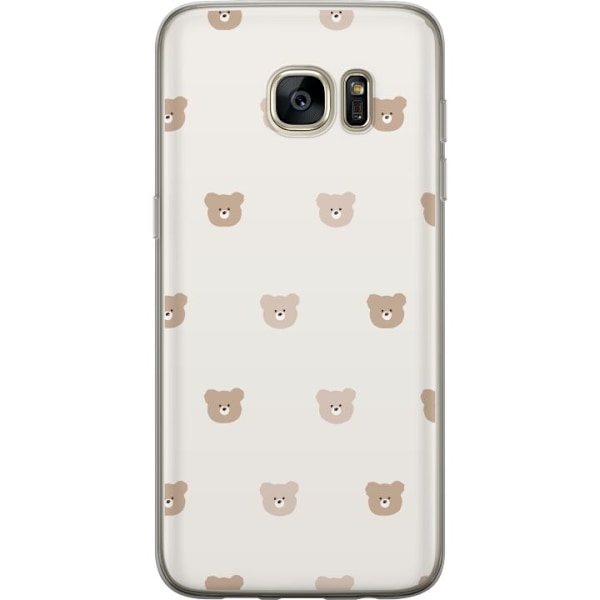 Samsung Galaxy S7 edge Läpinäkyvä kuori Teddy-tausta - söp