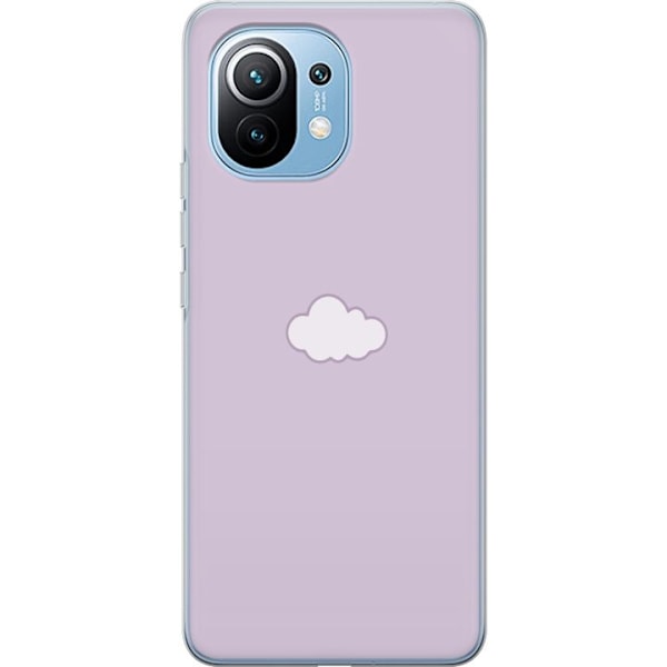 Xiaomi Mi 11 Genomskinligt Skal Lila Moln – minimalistiskt moln på lila bakgrund