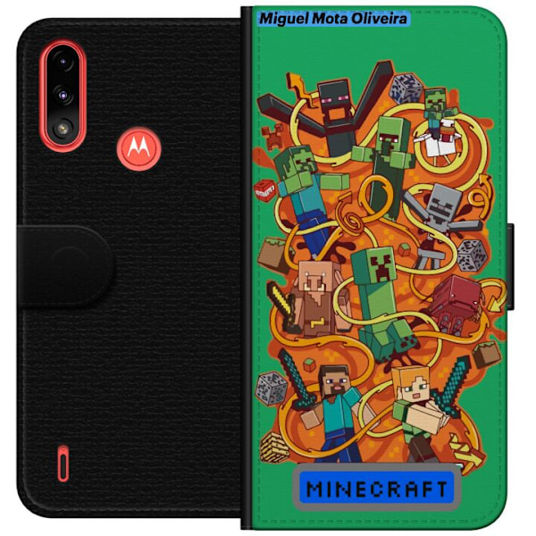 Motorola Moto E7 Power Tegnebogsetui Minecraft