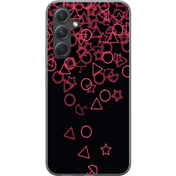 Samsung Galaxy S24+ Genomskinligt Skal Squid Game Ikoner Serie Design Populärt TV Spel Ikoner Grafiskt Motiv Asiatisk Trend Dramaserie