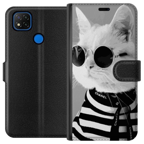 Xiaomi Redmi 9C Plånboksfodral Fancy Cat