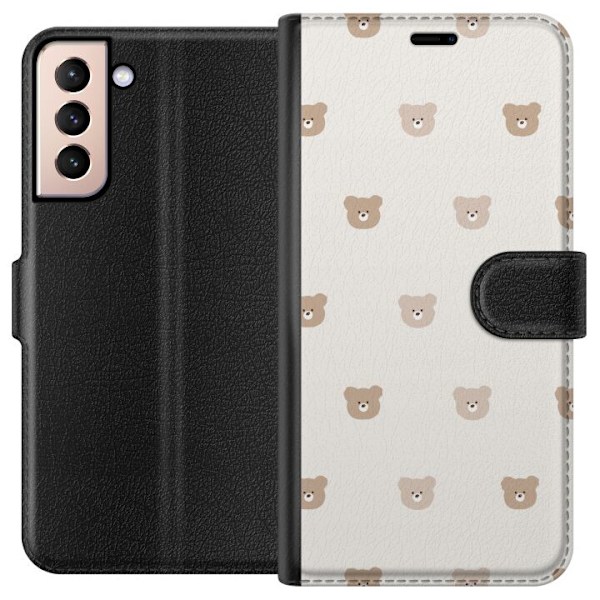 Samsung Galaxy S21 Plånboksfodral Teddy Background – gullig