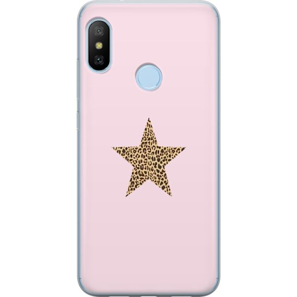 Xiaomi Mi A2 Lite Gennemsigtig cover Leopard stjerne