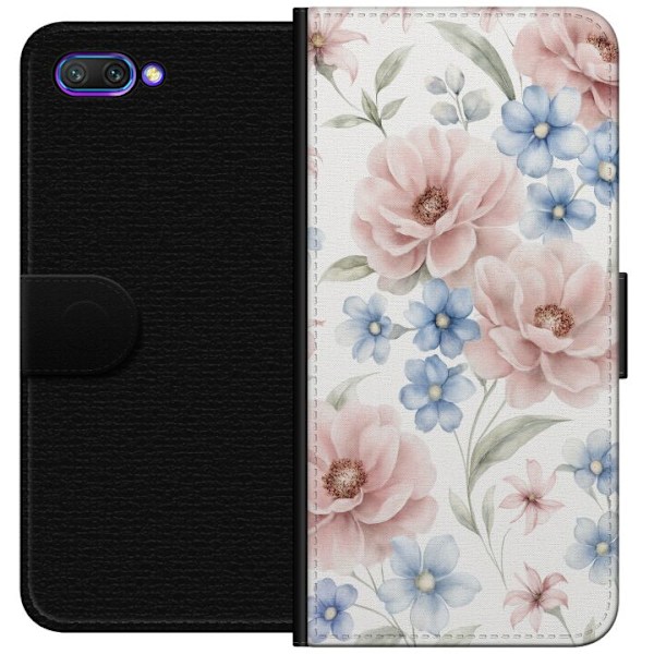 Honor 10 Tegnebogsetui Romantiske blomster