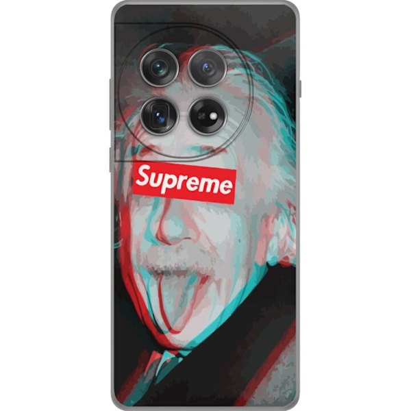 OnePlus 12 Gennemsigtig cover Supreme Albert Einstein 3D Motiv Streetwear Design Populær Videnskab Ikonisk Grafisk Urban Kunst