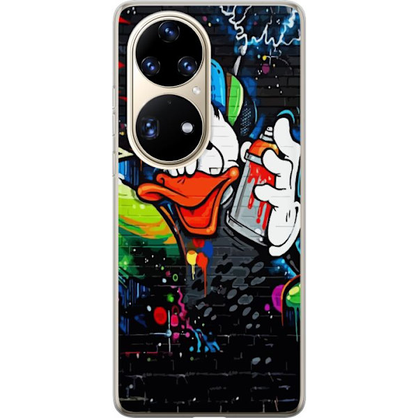 Huawei P50 Pro Genomskinligt Skal Kalle Anka Graffiti Disney Design Roligt Barn Motiv Färg Grafisk Populär Serie Ikonisk Disneyfigur