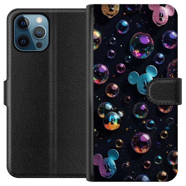 Apple iPhone 12 Pro Tegnebogsetui  Mickey Mouse Disney Bobler Design Sjovt Motiv Populær Disneyfigur Tegneserie Børneklassiker