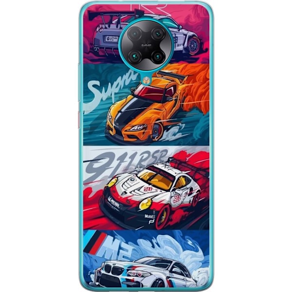 Xiaomi Poco F2 Pro Läpinäkyvä kuori Nopeat Autot - Piirrett