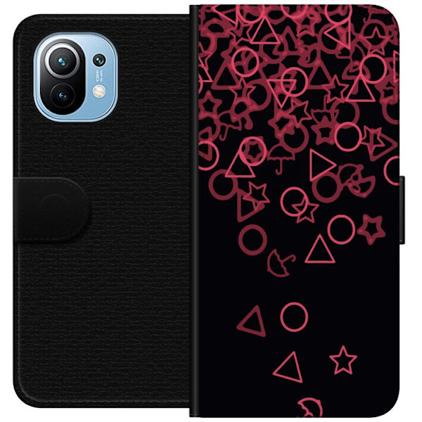 Xiaomi Mi 11 Tegnebogsetui Squid Game Ikoner Serie Design Populært TV Spil Ikoner Grafisk Motiv Asiatisk Trend Dramaserie