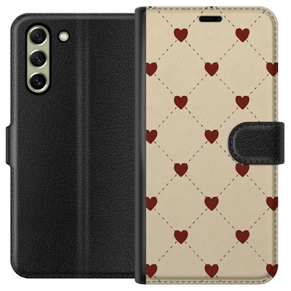 Samsung Galaxy S21 FE 5G Plånboksfodral Heart Grid