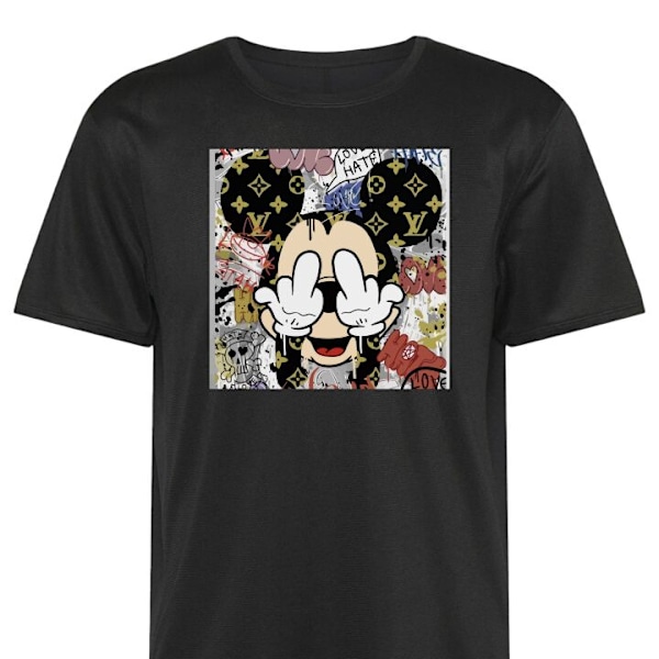 Trenings T-skjorte | Sport T-skjorte for Voksen Mickey Mouse svart X-Large