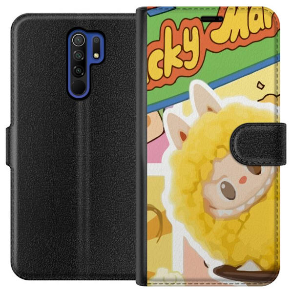Xiaomi Redmi 9 Plånboksfodral Labubu Wacky Mart Pop Mart Serie Samlarfigur Söt Design Populärt Motiv Figurserie Kreativ Art Toy