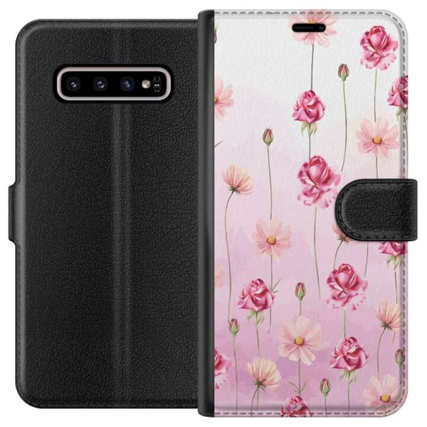 Kompatibelt Lommeboketui til Samsung Galaxy S10+ Rosebladets hvisking