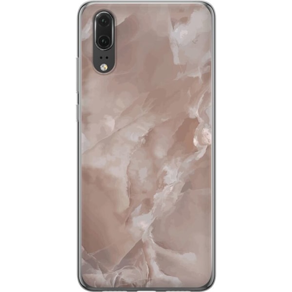 Huawei P20 Gennemsigtig cover Marmor Lyserød