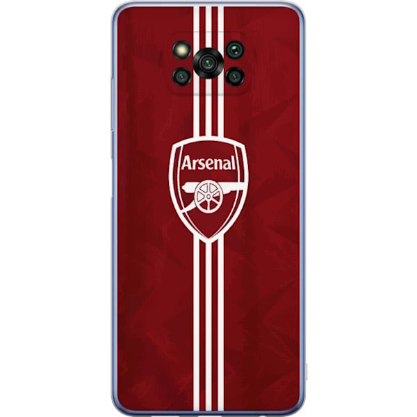 Xiaomi Poco X3 Pro Läpinäkyvä kuori Arsenal Emblem Jalkapallo Premier League Seuravaakuna Punainen Valkoinen Ikoninen Fanit Lontoo Urheilu Motiivi