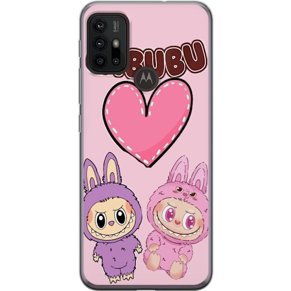 Motorola Moto G30 Läpinäkyvä kuori Labubu Pink Monster