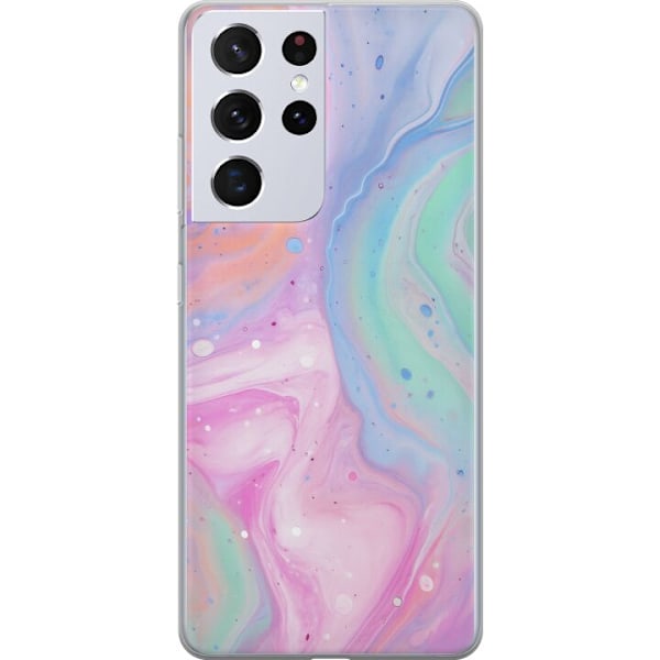 Samsung Galaxy S21 Ultra 5G Läpinäkyvä kuori Pastellimarmori