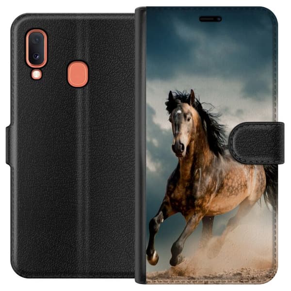 Kompatibelt Lommeboketui til Samsung Galaxy A20e Hopper Hest