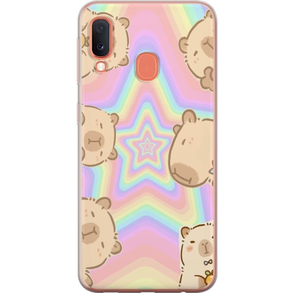 Samsung Galaxy A20e Genomskinligt Skal Kawaii Capybara Galaxy