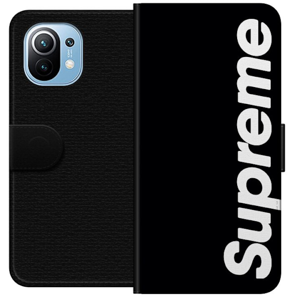 Xiaomi Mi 11 Tegnebogsetui Supreme Sort Hvid Streetwear Design Klassisk Modeikon Trend Urban Stil Grafiskt Motiv Populær