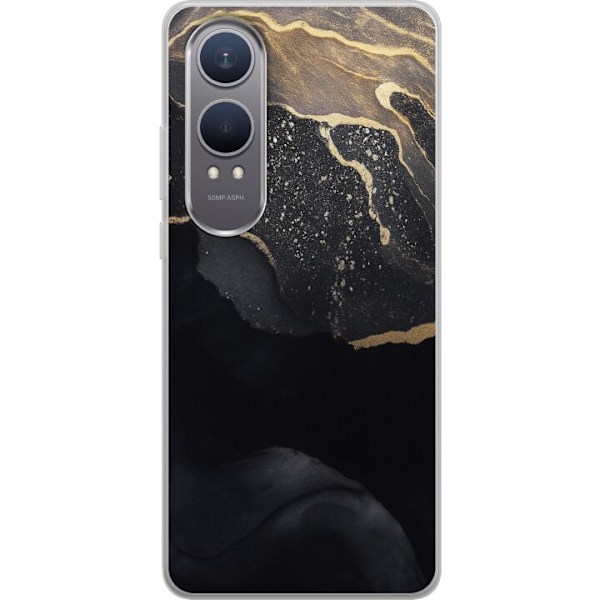 OnePlus Nord CE4 Lite Gjennomsiktig deksel Svart gull abstrakt