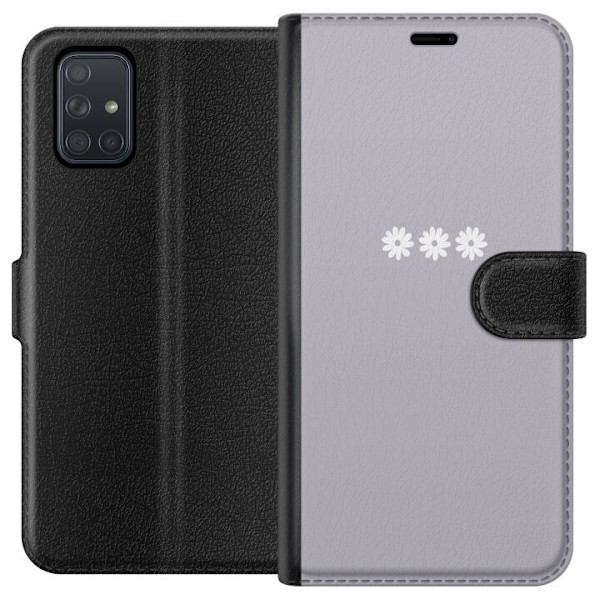 Samsung Galaxy A71 Lompakkokotelo Lila Blomminimalismi - tyylikäs kukkakuva lila taustalla
