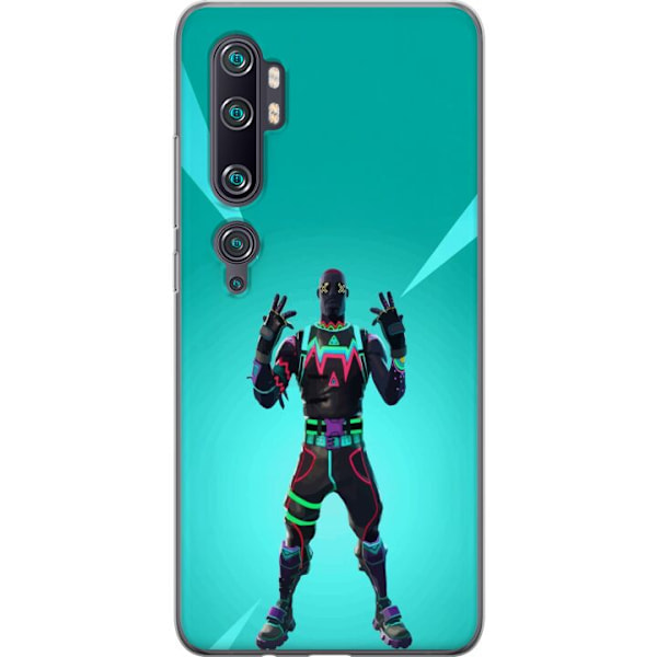 Xiaomi Mi Note 10 Pro Läpinäkyvä kuori musta ritari fortnit