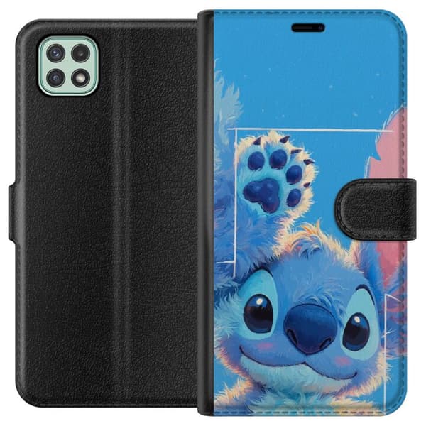 Kompatibelt Plånboksfodral till Samsung Galaxy A22 5G Fluffig blå figur blå