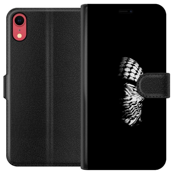 Apple iPhone XR Tegnebogsetui Keffiyeh-mønster - klassisk sor