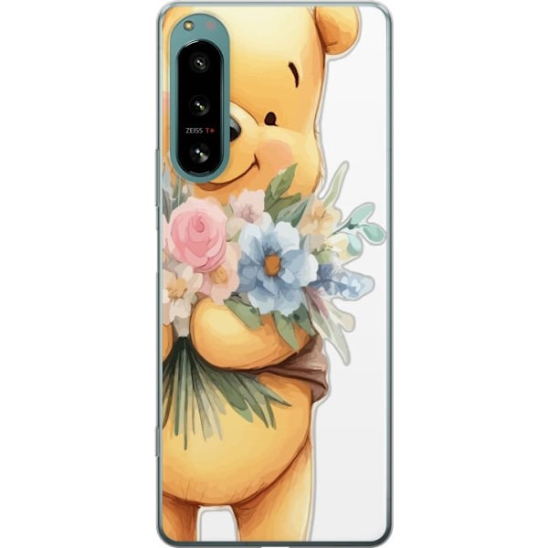 Sony Xperia 5 IV Läpinäkyvä kuori Nalle Puh kukkien kanssa