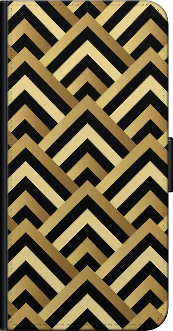 Kompatibelt Lommeboketui til OnePlus 9 Pro Gullfarget geometri gull
