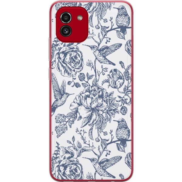 Samsung Galaxy A03 Läpinäkyvä kuori Kukat & Linnut - Romant