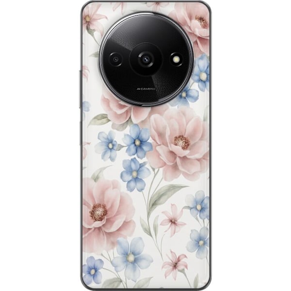 Xiaomi Redmi A3 Läpinäkyvä kuori Romanttiset kukat