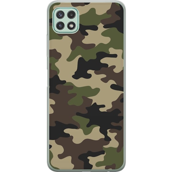 Samsung Galaxy A22 5G Läpinäkyvä kuori Metsä camo