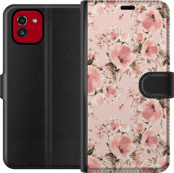 Kompatibelt Plånboksfodral till Samsung Galaxy A03 Blommor