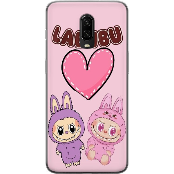 OnePlus 6T Genomskinligt Skal Labubu Pink Monster