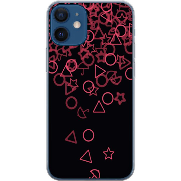 Apple iPhone 12  Genomskinligt Skal Squid Game Ikoner Serie Design Populärt TV Spel Ikoner Grafiskt Motiv Asiatisk Trend Dramaserie