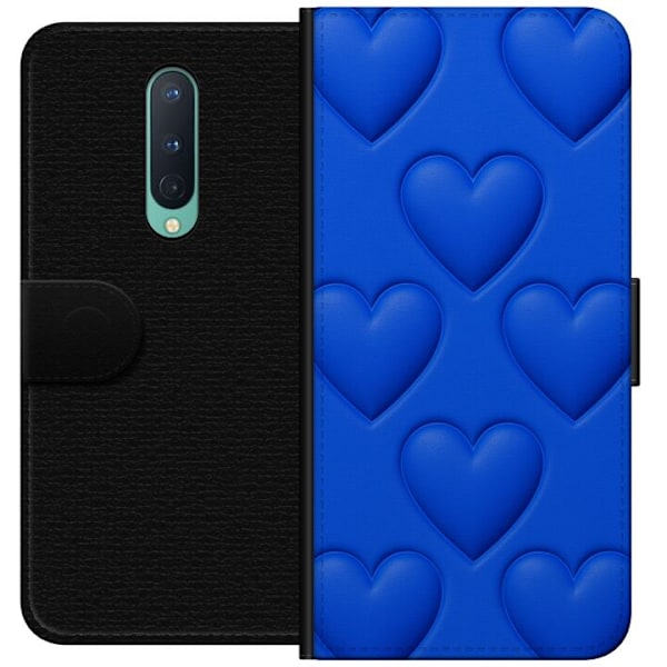 OnePlus 8 Lompakkokotelo Siniset Sydämet