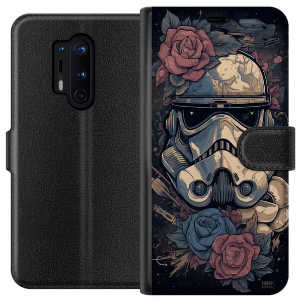 Kompatibel Tegnebogsetui til OnePlus 8 Pro Rymdsoldat Med Rosor sort