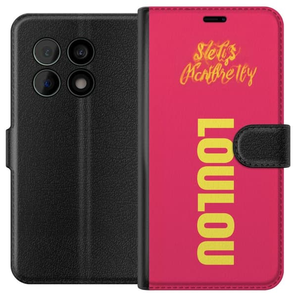 Kompatibelt Plånboksfodral till OnePlus 10 Pro LOL LOL text rosa